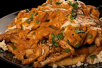 Butter chicken poutine