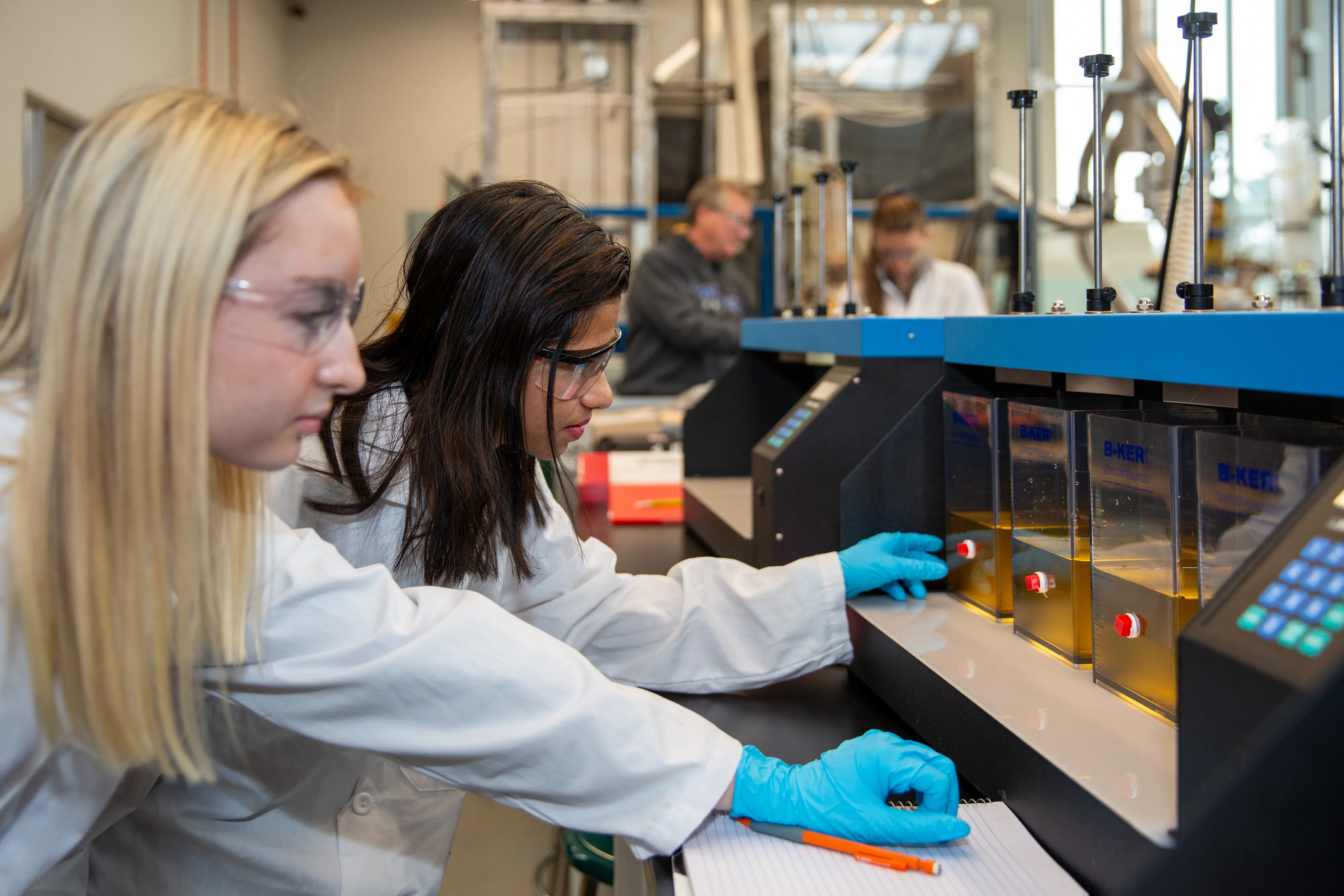 Students working in water lab