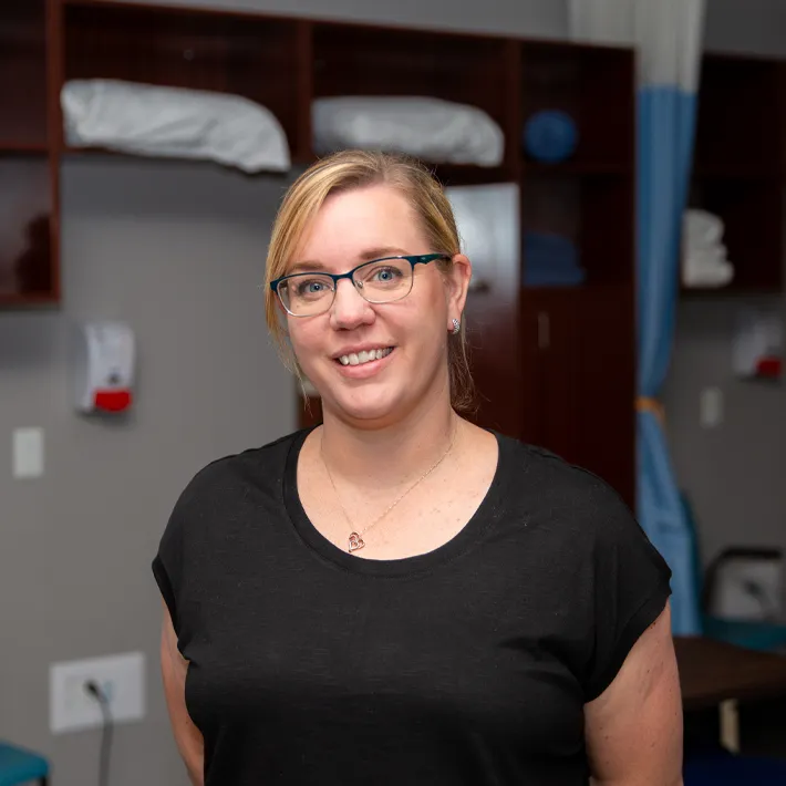 A headshot of Wendy in the OPTA lab.