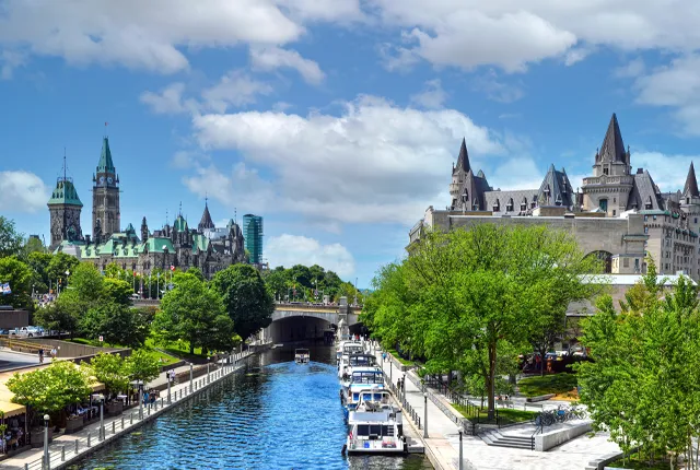 A stock image of Ottawa city with clear skies.