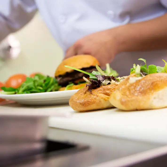 Chef preparing culinary dish in the kitchen