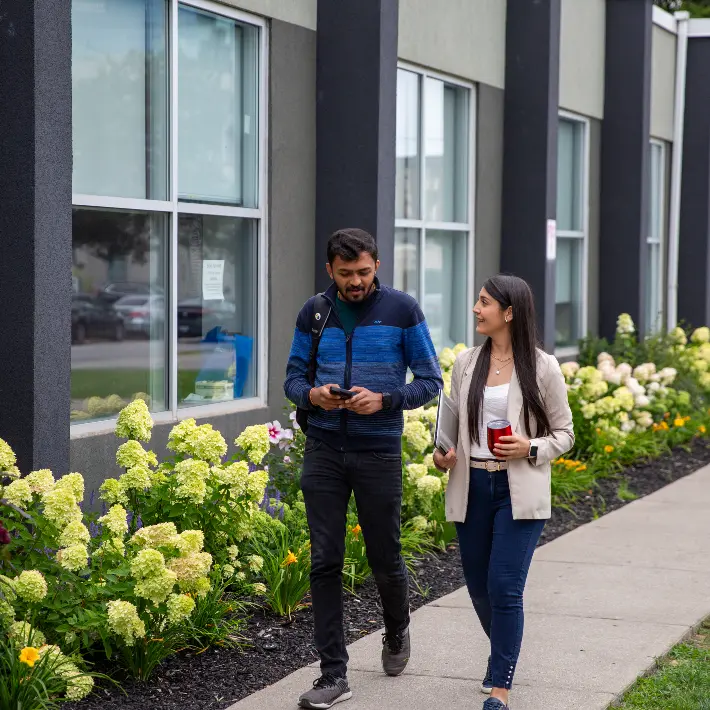 Students walking outside