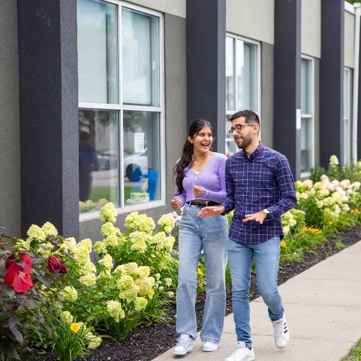 Students walking outside