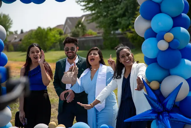 Group of excited students at Convocation