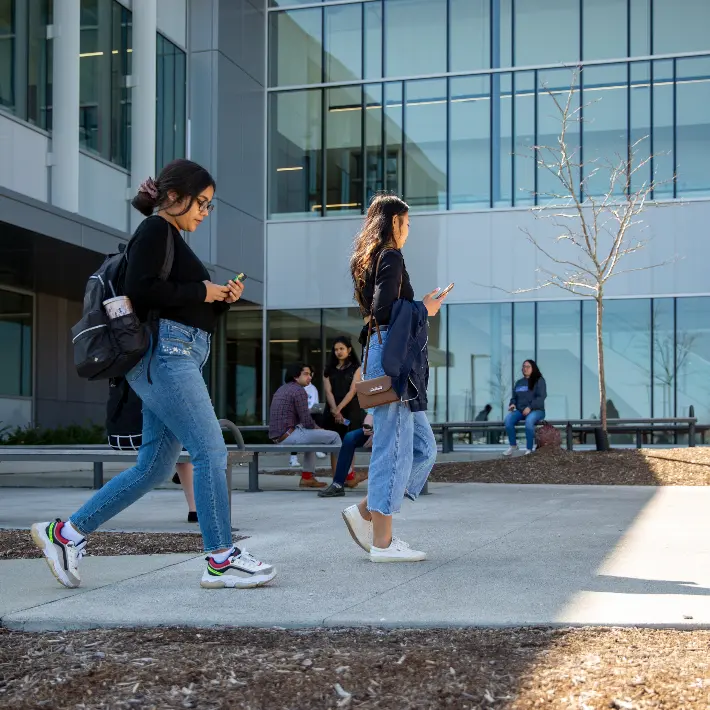 Students in front of the lambton letters